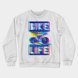 chromatic aberration bike life retro Crewneck Sweatshirt